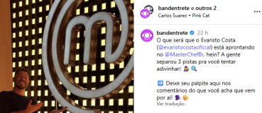 Evaristo Costa postou uma foto no cenário de Masterchef