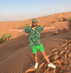 Evaristo Costa está passando uma temporada em Dubai