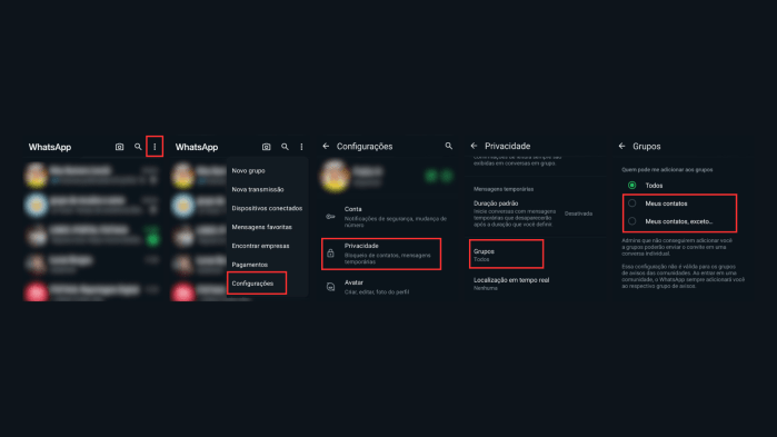 Passo a passo para limitar quem pode te colocar em grupos no WhatsApp