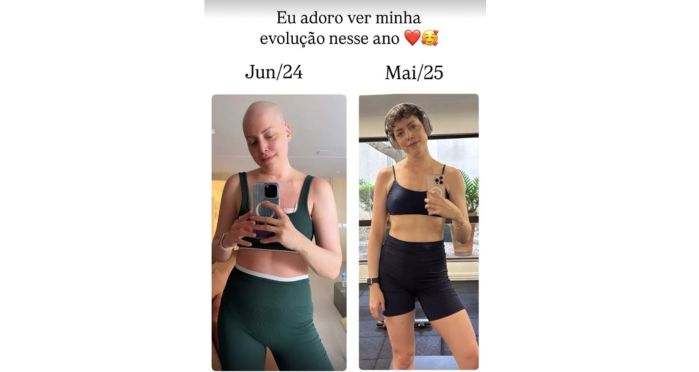 Fabiana Justus mostra antes e depois 