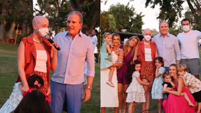 Sem avisar a ninguém, Fabiana e o marido, Bruno D'Ancona, decidiram ir à festa de aniversário, que aconteceu na fazenda da família no interior de São Paulo.