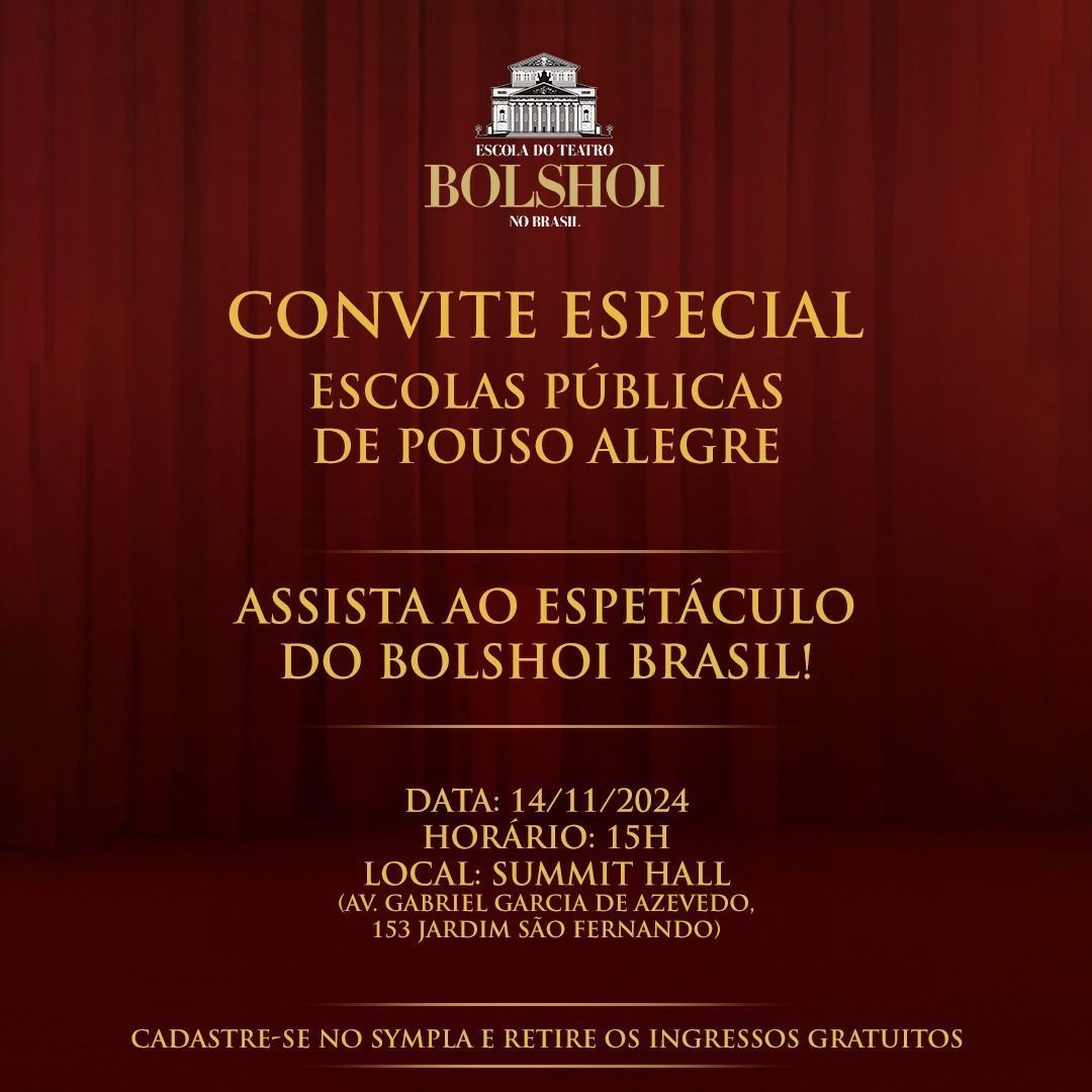 Escola Bolshoi promove espetáculos gratuitos em Pouso Alegre