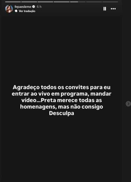 Fe Paes Leme e Preta são amigas de longa data