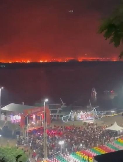 Vídeo mostra incêndio no Pantanal durante festa de São João em Corumbá. Vídeo mostra incêndio no Pantanal durante festa de São João em Corumbá.