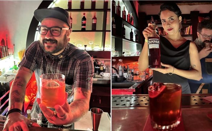 Filipe Brasil e o Negroni Oleoni; Jasmine Gomes e o Negroni Caliente
