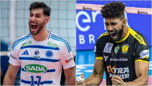 Jogadores de Sada Cruzeiro e Praia Clube Uberlândia