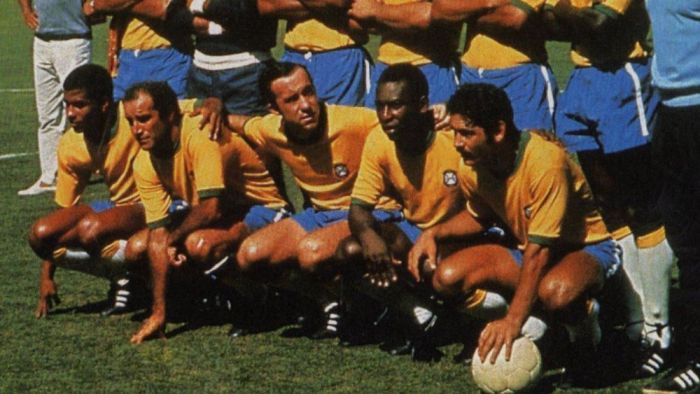 Tostão (terceiro da esquerda para a direita) era jogador do Cruzeiro e jogou a Copa do Mundo de 1970