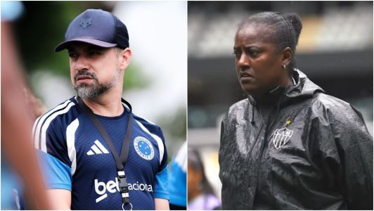 Técnico Jonas Urias, das Cabulosas, e técnica Fabi Guedes, das Vingadoras