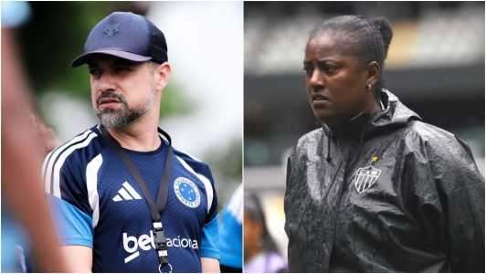 Técnico Jonas Urias, das Cabulosas, e técnica Fabi Guedes, das Vingadoras