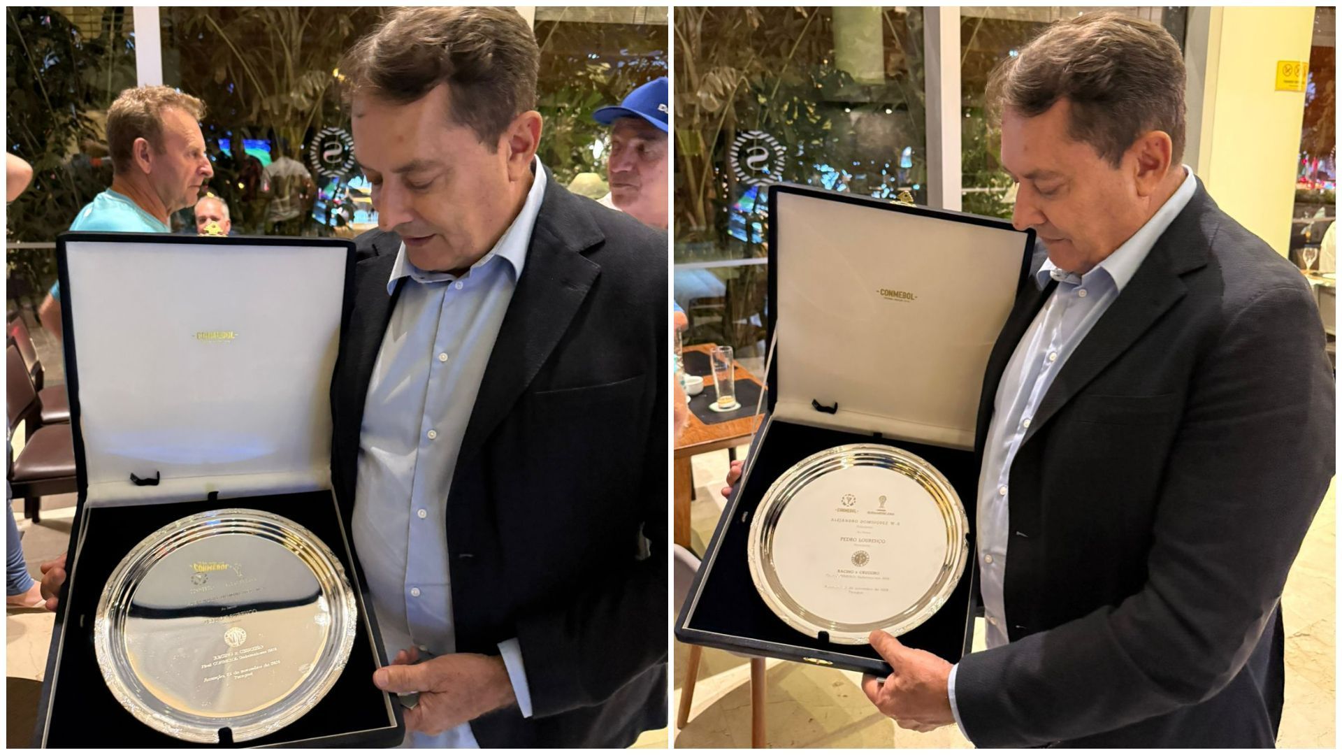 Antes de final, Pedro Lourenço, do Cruzeiro, recebe homenagem na sede da Conmebol