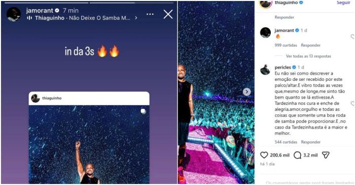 Emoji de Ja Morant a Thiaguinho nas redes sociais