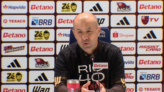 Leonardo Jardim, técnico do Flamengo, em entrevista coletiva no Maracanã