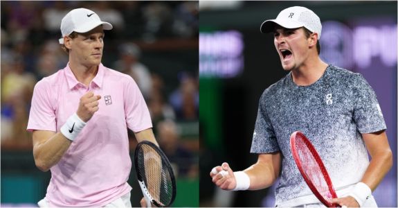 Jannik Sinner e João Fonseca se enfrentaram nas oitavas de final do Masters 1000 de Indian Wells