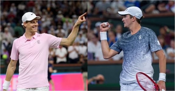 Jannik Sinner e João Fonseca em ação no Masters 1000 de Indian Wells