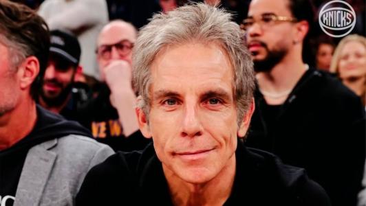 Ben Stiller em jogo do Knicks contra o Warriors