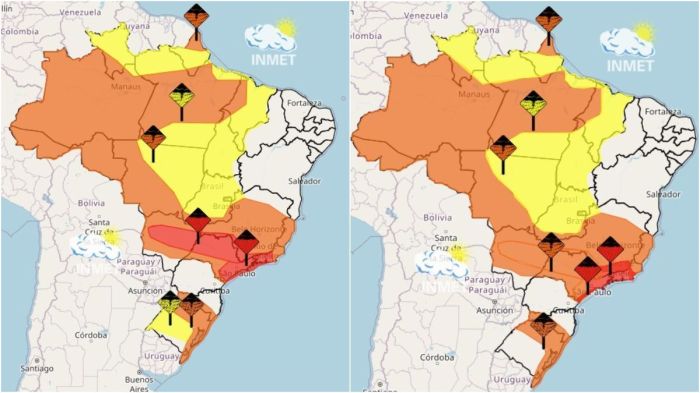 Inmet emite alertas e previsão de chuvas por todo país 