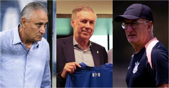 Tite, Ancelotti e Dorival treinaram a Seleção Brasileira nos últimos anos