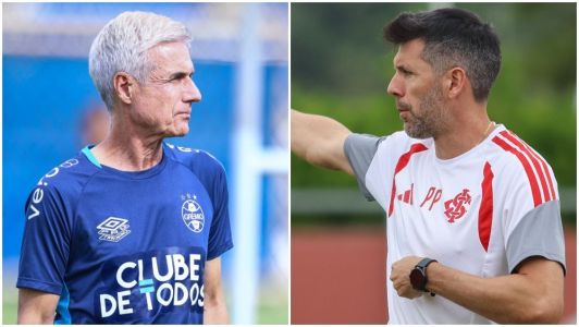 Técnicos, Luís Castro, do Grêmio, e Paulo Pezzolano, do Inter