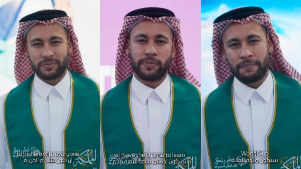 Neymar celebra 'Dia da Arábia Saudita' e faz campanha por Copa do Mundo em 2034