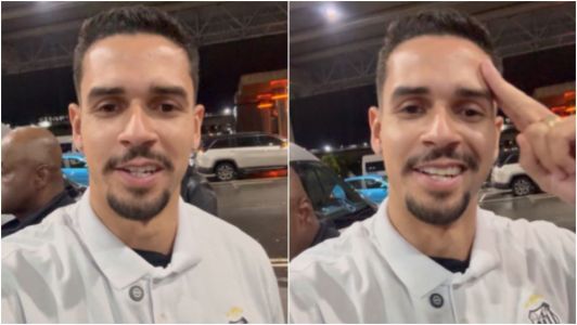 Lucas Veríssimo em desembarque no Aeroporto Internacional de São Paulo/Guarulhos