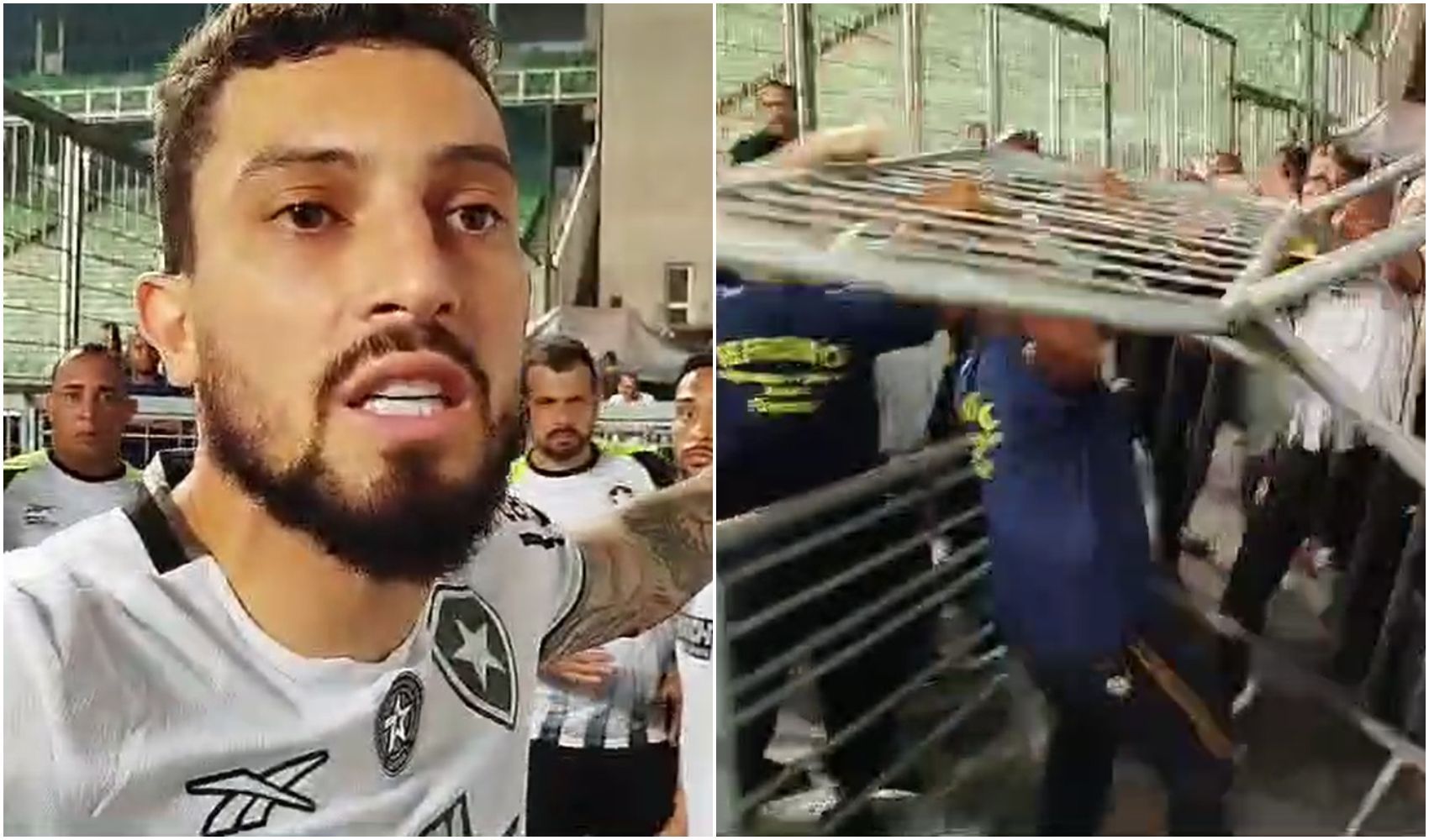 Soco de segurança e xingamentos: as imagens da ‘treta’ em Atlético x Botafogo