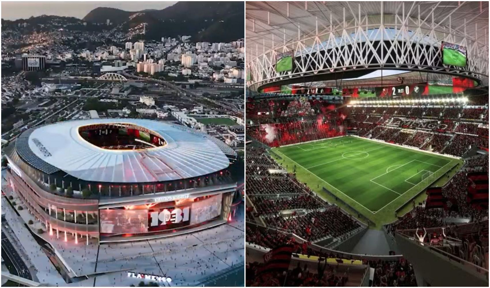 Vídeo vazado mostra primeiras imagens do novo estádio do Flamengo; assista