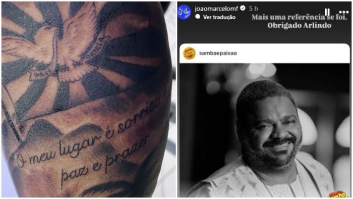 João Marcelo, do Cruzeiro, nas redes, após a morte de Arlindo Cruz João Marcelo, do Cruzeiro, nas redes, após a morte de Arlindo Cruz