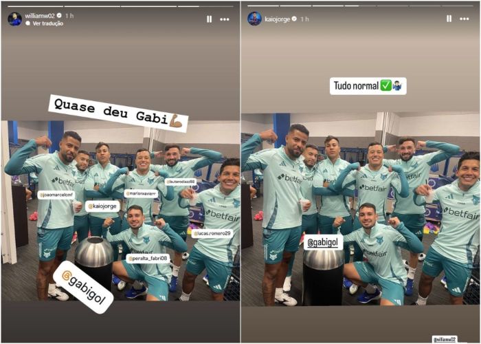 Jogadores do Cruzeiro provocaram Gabigol depois de atividade nesta terça-feira (7) Jogadores do Cruzeiro provocaram Gabigol depois de atividade nesta terça-feira (7)