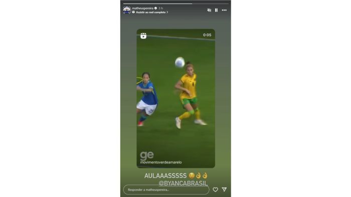 Matheus Pereira elogia lance de camisa 10 do Cruzeiro Feminino