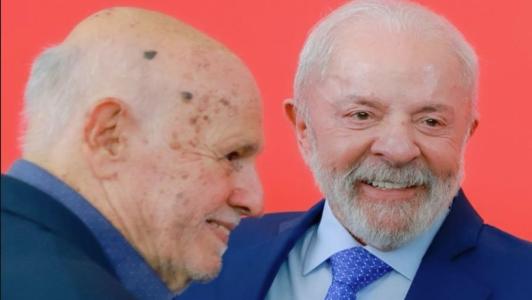 Ex-atacante Pepe e o presidente Luiz Inácio Lula da Silva