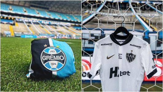 Camisas de Grêmio e de Atlético na Arena do Grêmio