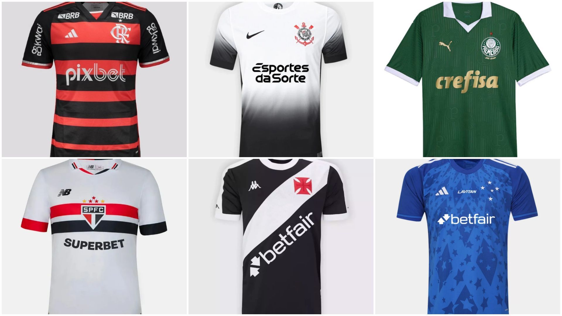 Os maiores patrocínios de clubes do país; veja ranking atualizado
