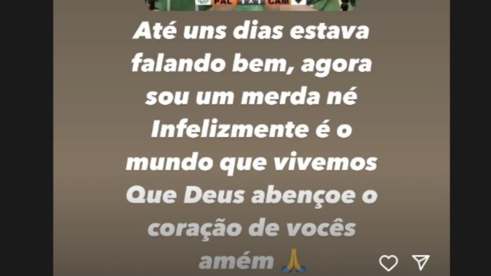 Desabafo de Deyverson no Instagram após jogo entre Atlético e Palmeiras