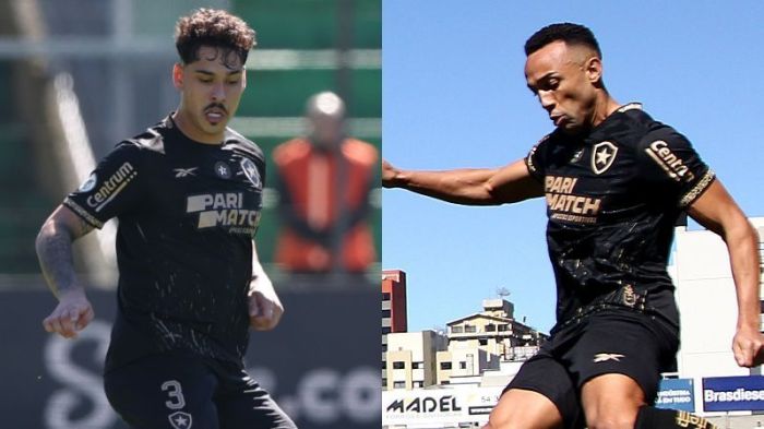 Lucas Halter e Marçal pelo Botafogo na partida contra o Juventude