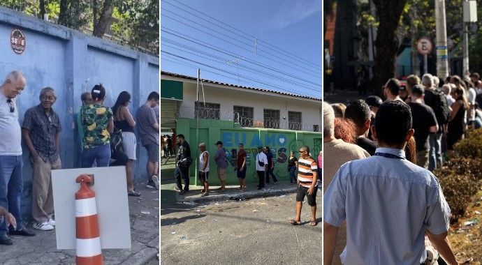 Eleitores ansiosos formam filas para votar em Minas; veja fotos
