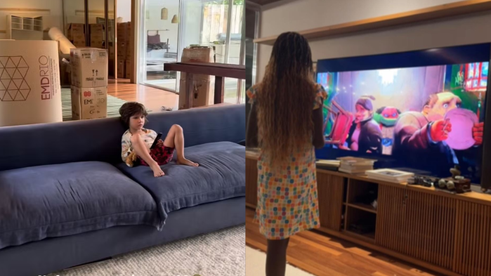 Filhos de Bruno Gagliasso e Giovana Ewbank se despedem da casa antiga