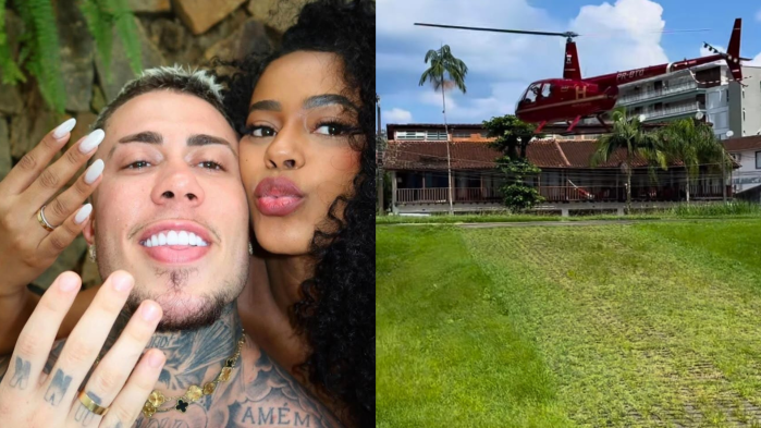 Funkeiro pediu a empresária em casamento após um passeio de helicóptero