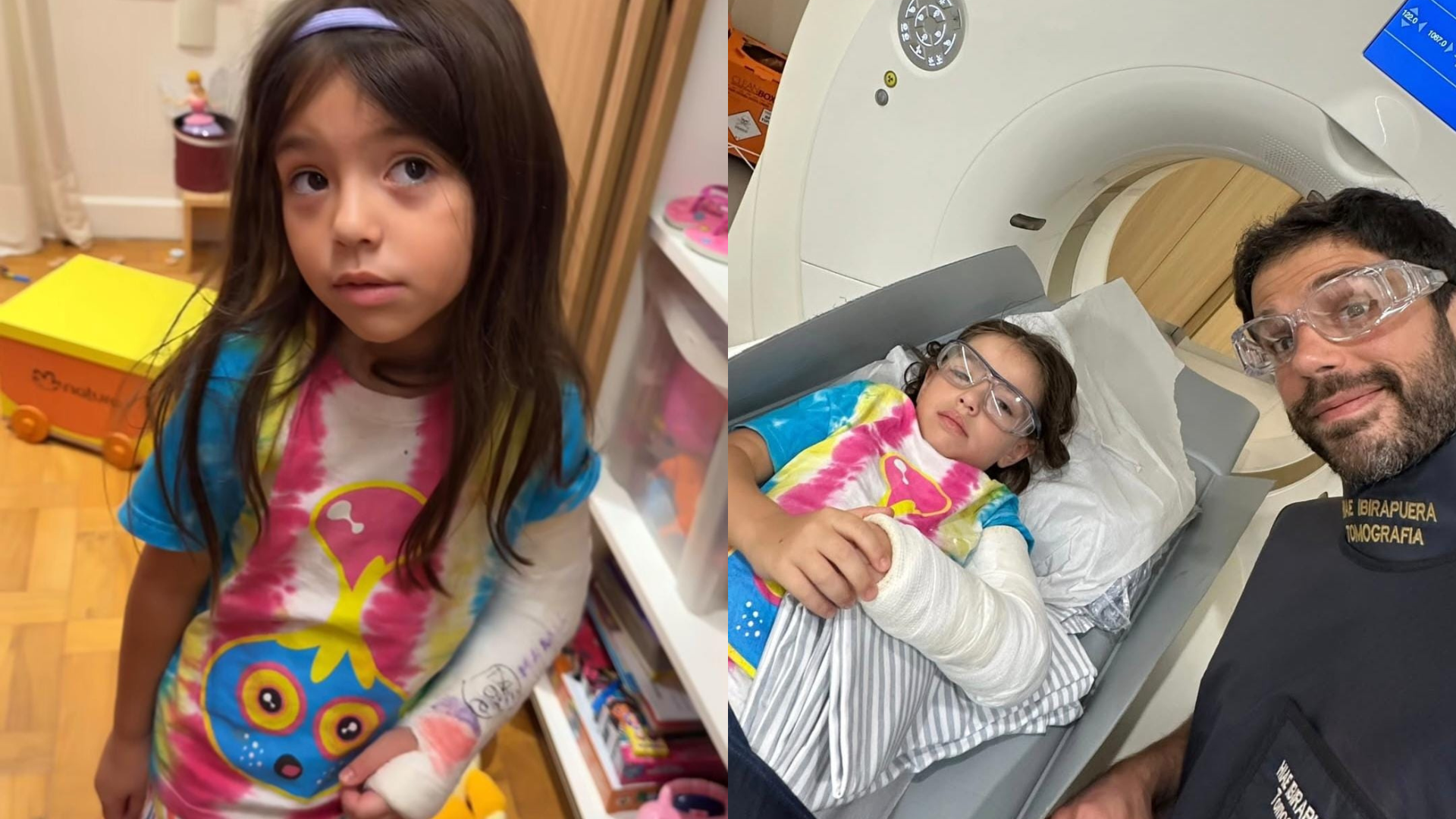 Zoe, filha de Sabrina Sato e Duda Nagle, sofre acidente e quebra o braço