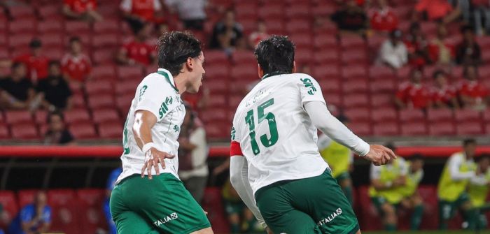 Gómez marca gol pelo Palmeiras contra o Inter no Beira-Rio
