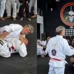 Fux, ministro do STF, dá aula de jiu-jitsu a policiais do BOPE e jovens de projeto social do Rio