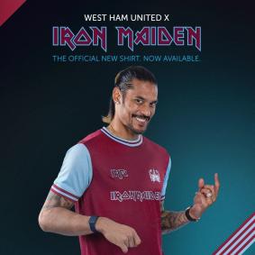 Nova camisa comemorativa do West Ham em colaboração com o Iron Maiden