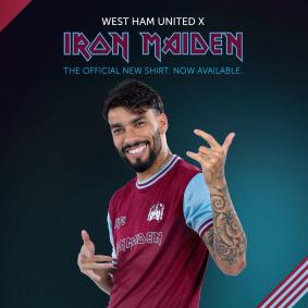 Nova camisa comemorativa do West Ham em colaboração com o Iron Maiden