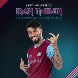 Nova camisa comemorativa do West Ham em colaboração com o Iron Maiden