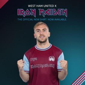 Nova camisa comemorativa do West Ham em colaboração com o Iron Maiden