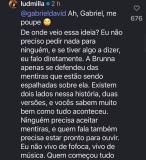 Gabriel e Ludmilla trocaram farpas pelo Instagram