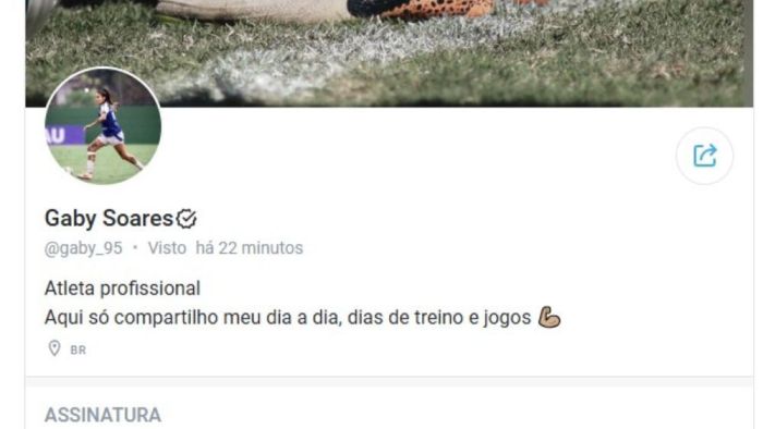 Descrição de Gaby Soares, do Cruzeiro, na plataforma OnlyFans
