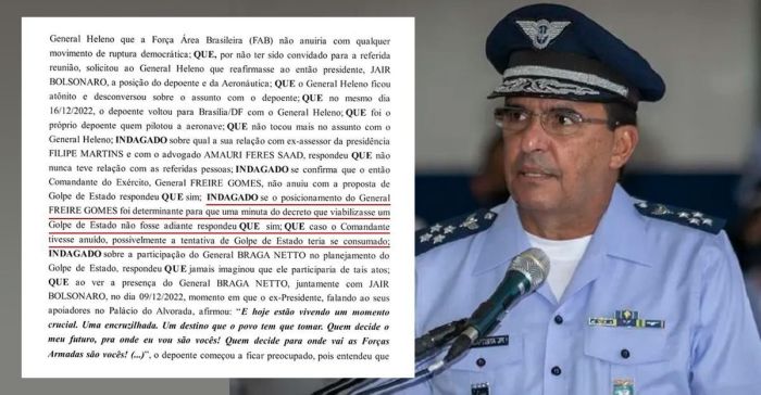 Veja trechos de depoimento para a Polícia Federal do ex-comandante da Aeronáutica Baptista Junior Veja trechos de depoimento para a Polícia Federal do ex-comandante da Aeronáutica Baptista Junior