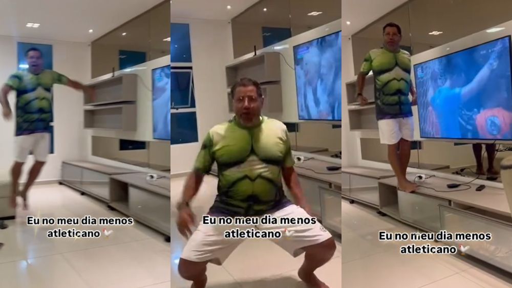Pai de Hulk 'vai à loucura' com gol e recorde do filho pelo Atlético