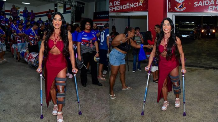Modelo fitness foi registrada momentos antes de ser assaltada, em ensaio de escola de samba, no Rio de Janeiro.