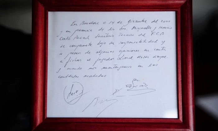Guardanapo assinado por Lionel Messi foi o primeiro 
